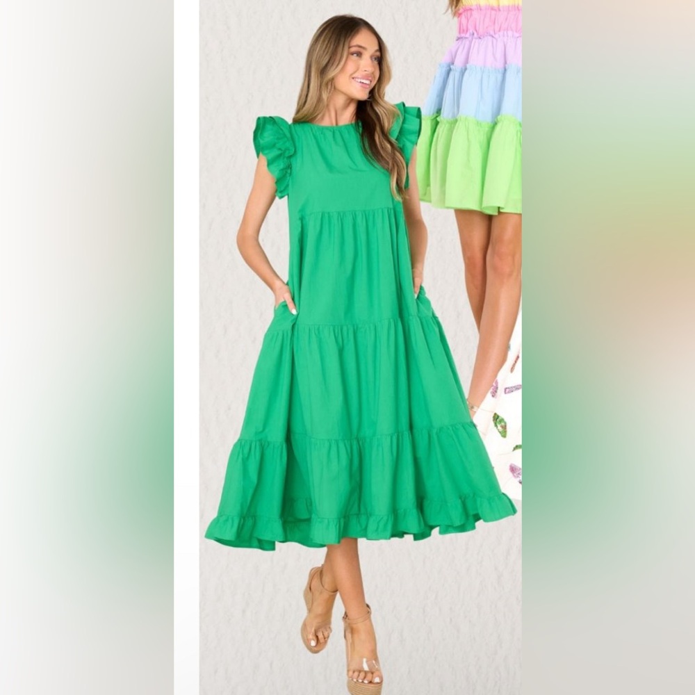 Find the Fire Green Midi Dress